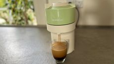 Coffee being made in the Nespresso Vertuo Pop Pistachio