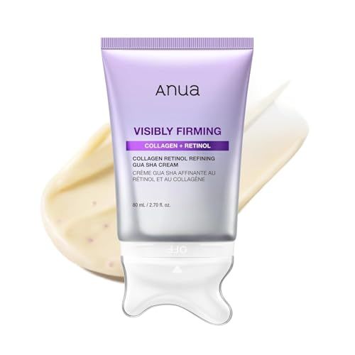 Anua Collagen Retinol Refining Gua Sha Cream, Neck Cream for Lifting &amp; Firming, Jawline to D&eacute;collet&eacute;, Daily Moisturizer, Fine Line Care, Neck Massager, Korean Skin Care, 2.7fl.oz