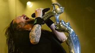 Jonathan Davis of Korn performs at 2019 Aftershock Festival at Discovery Park on October 13, 2019 in Sacramento, California