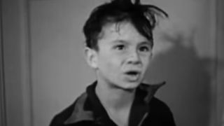 Carl "Alfalfa" Switzer as his famous character with messy hair