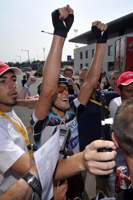 Matteo Trentin was overjoyed to get his first pro win in Lyon