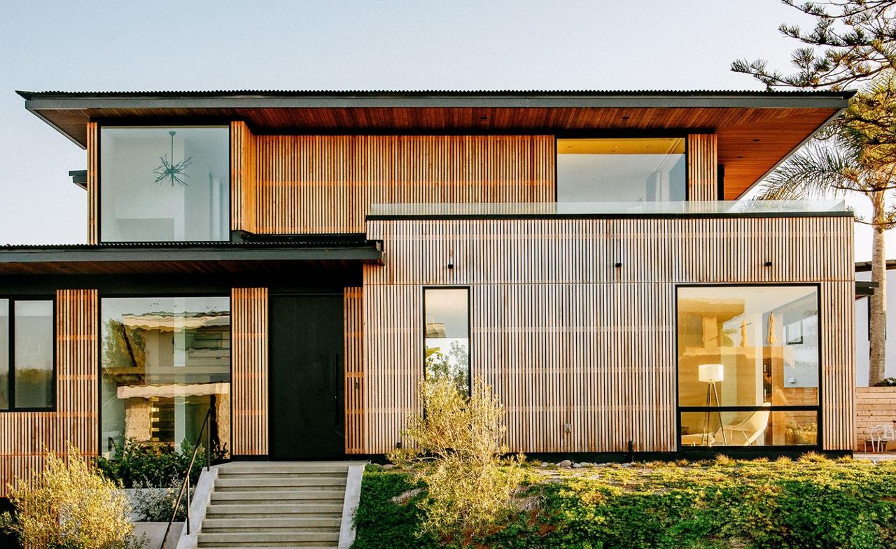 Beach house with class door 