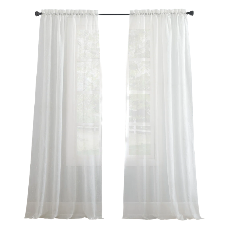 Wayfair, Maxon Crushed Sheer Voile Rod Pocket Curtain Panel