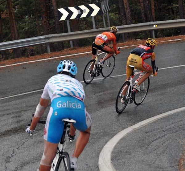 Wet roads made for some treacherous descents.