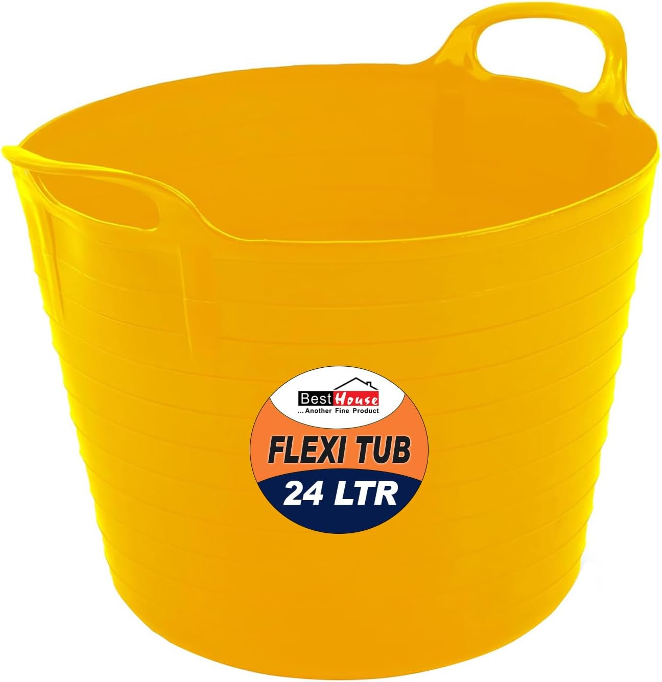 Best House | 1 Pc of Flexi Tub With Handles | 24 Litres | Yellow | Garden Tubs | Plastic Storage Container for Home, Washing, Garden Waste and Diy Projects - (pack of 1)