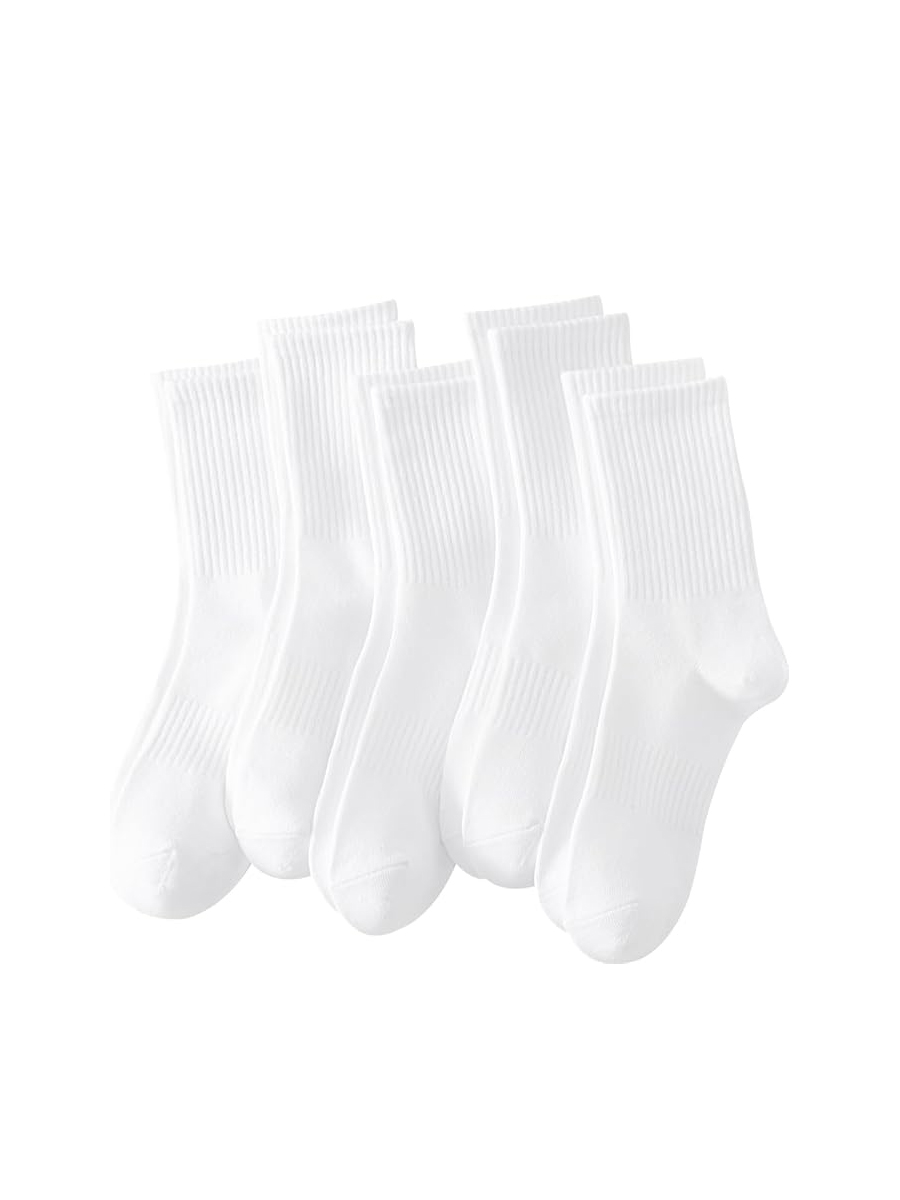 Rehelu, Rehelu Womens White Crew Socks Cotton Long Gym Socks Lightweight Athletic Running Socks Size 7-9