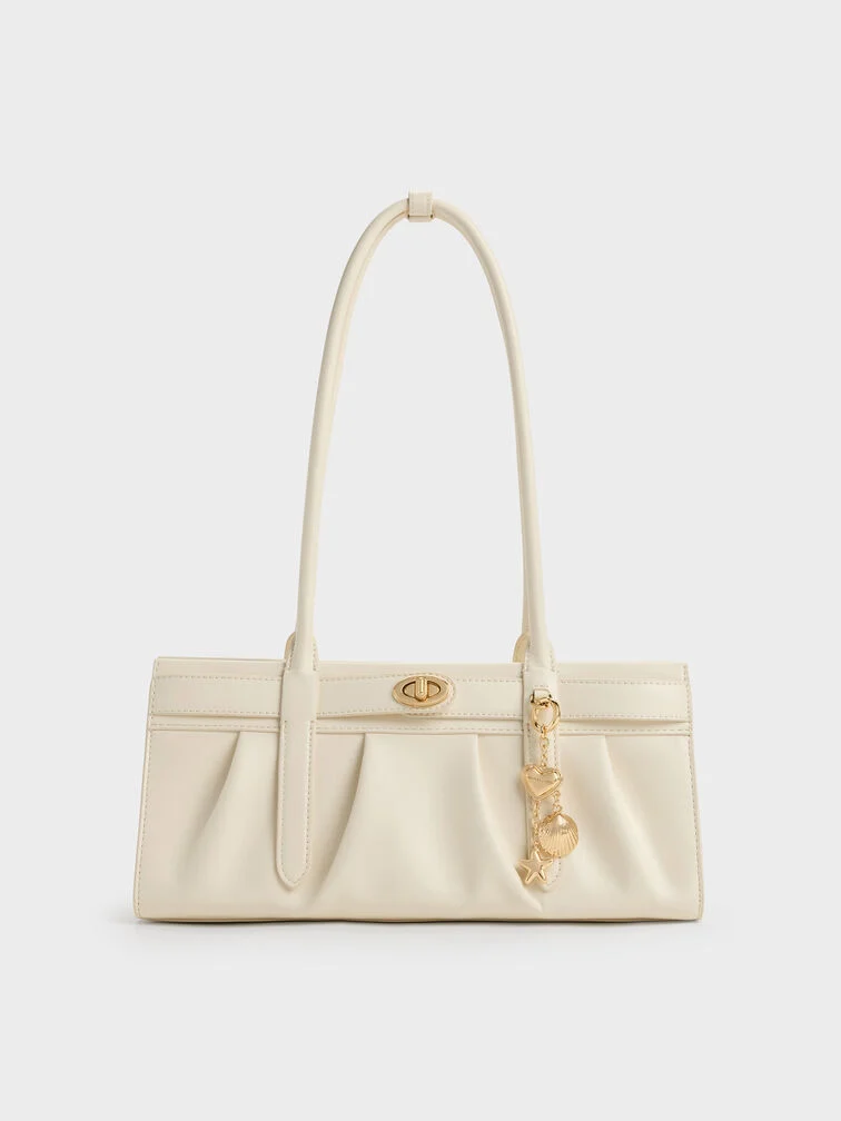 Charles & Keith, Isolde Belted Ruched Shoulder Bag