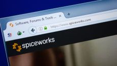 Spiceworks logo shown on internet tab on computer