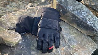 The North Face Summit Series Patrol Gore-Tex Gloves on a rock