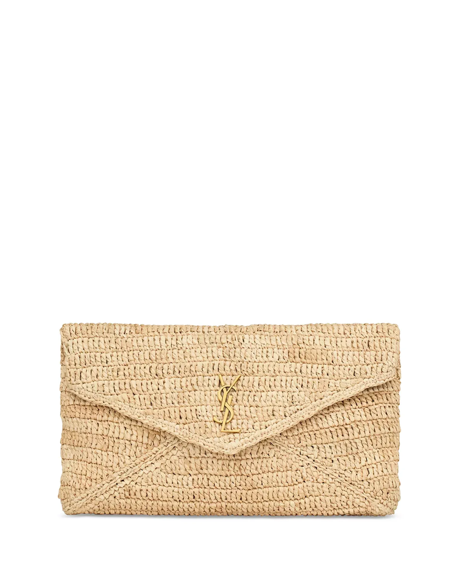 Cassandre Large Envelope Pouch in Raffia