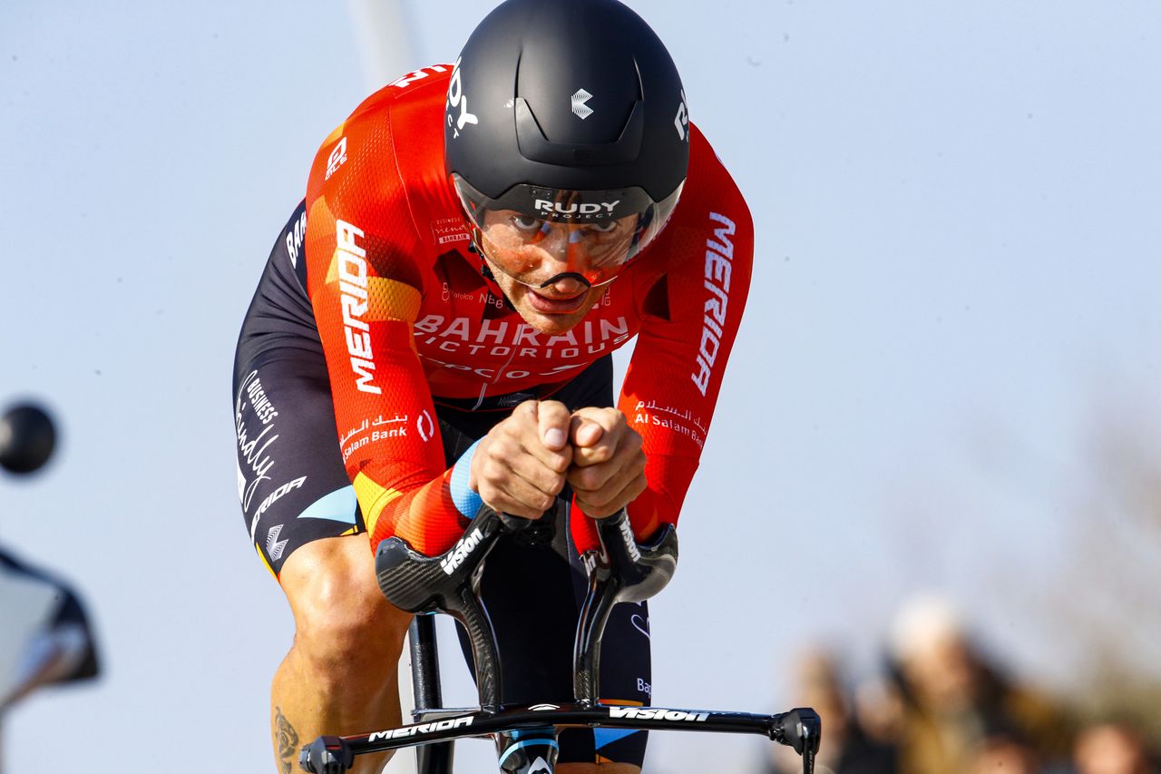 Tirreno Adriatico 2022 - 57th Edition - 1st stage Lido di Camaiore - Lido di Camaiore 13,9 km - 07/03/2022 - Damiano Caruso (ITA - Bahrain Victorious) - photo Roberto Bettini/SprintCyclingAgency&Acirc;&copy;2022
