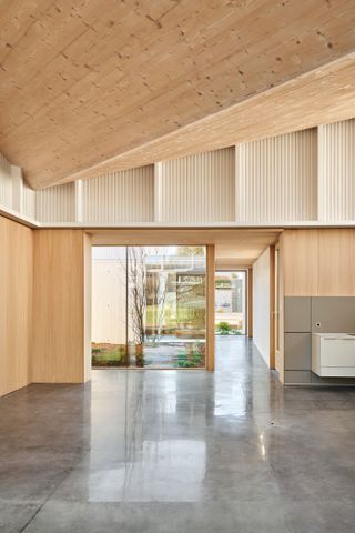concrete and timber inside modern spanish house