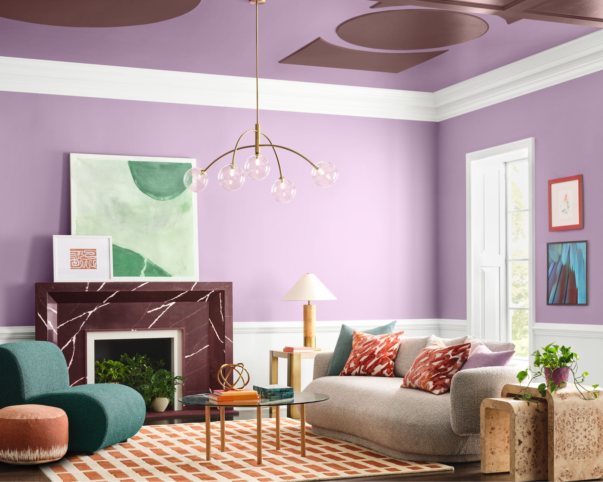 Purple living room