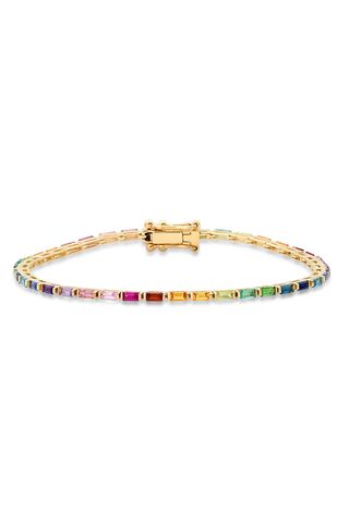 Eriness Rainbow Baguette Tennis Bracelet