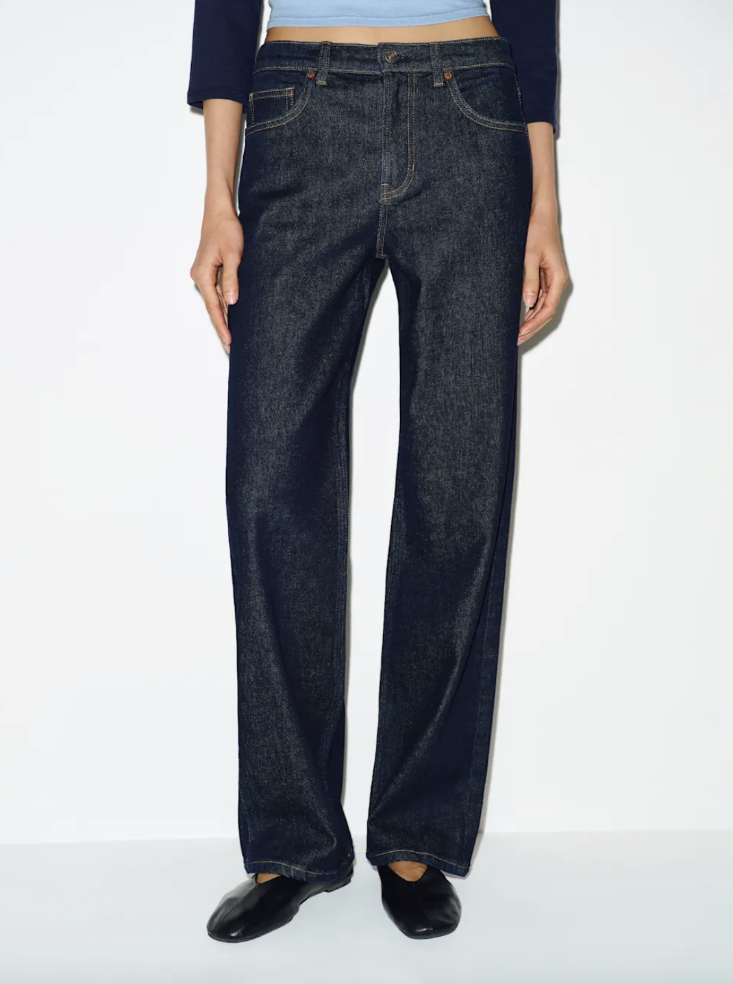 Reformation, Miles Stretch Mid Rise Straight Leg Jeans