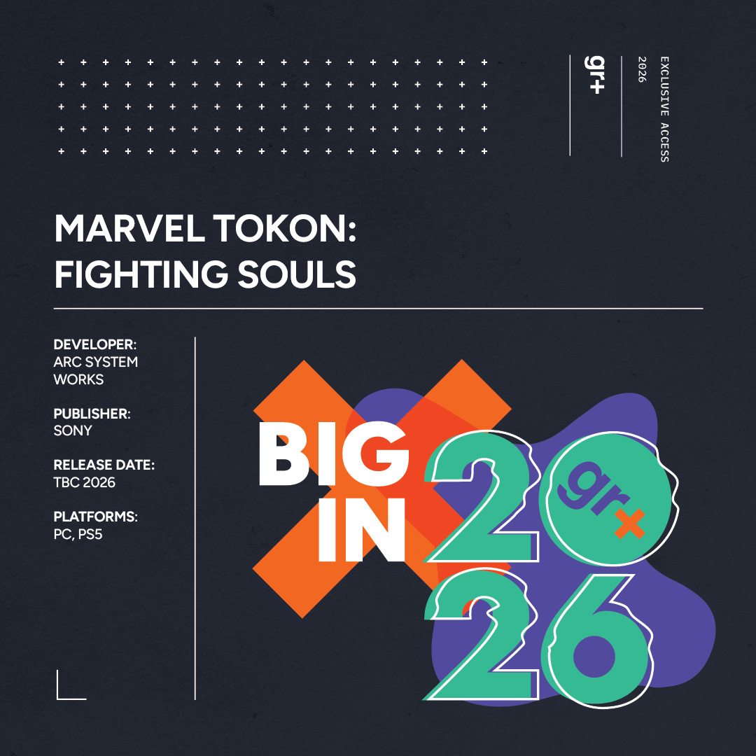 The GamesRadar+ Big in 2026 branded key info box for Marvel Tokon Fighting Souls - Developer: Arc System Works; Publisher: Sony; Release Date: TBC 2026; Platforms: PC, PS5