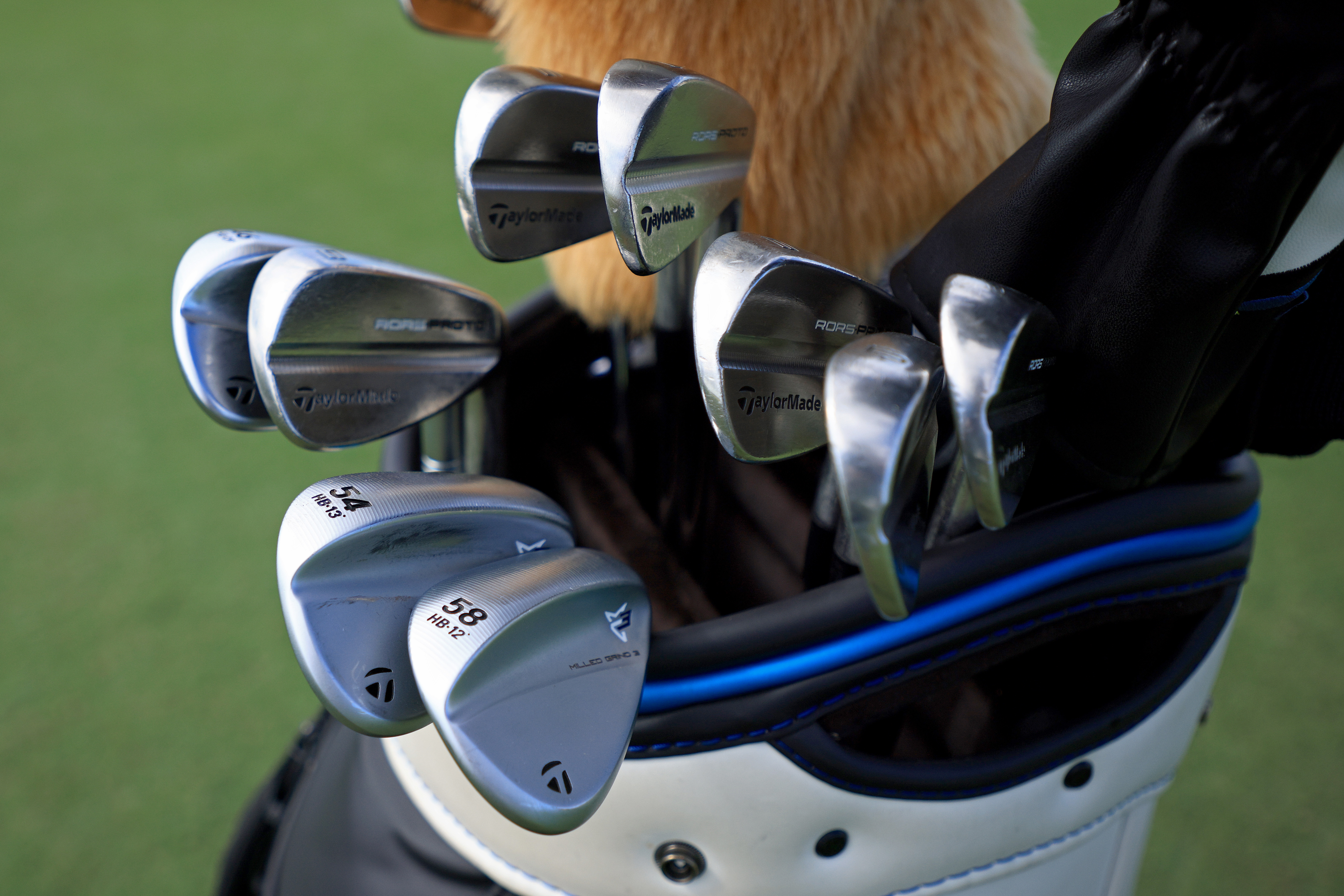 A close-up of Rory McIlroy's golf bag