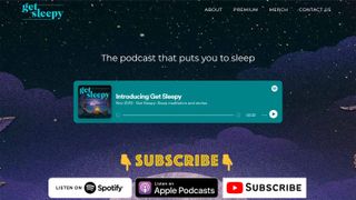 Screenshot of the Get Sleepy podcast website