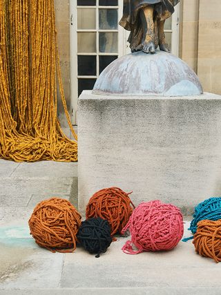 Detail of Apprentissages, by Sheila Hicks, 2016