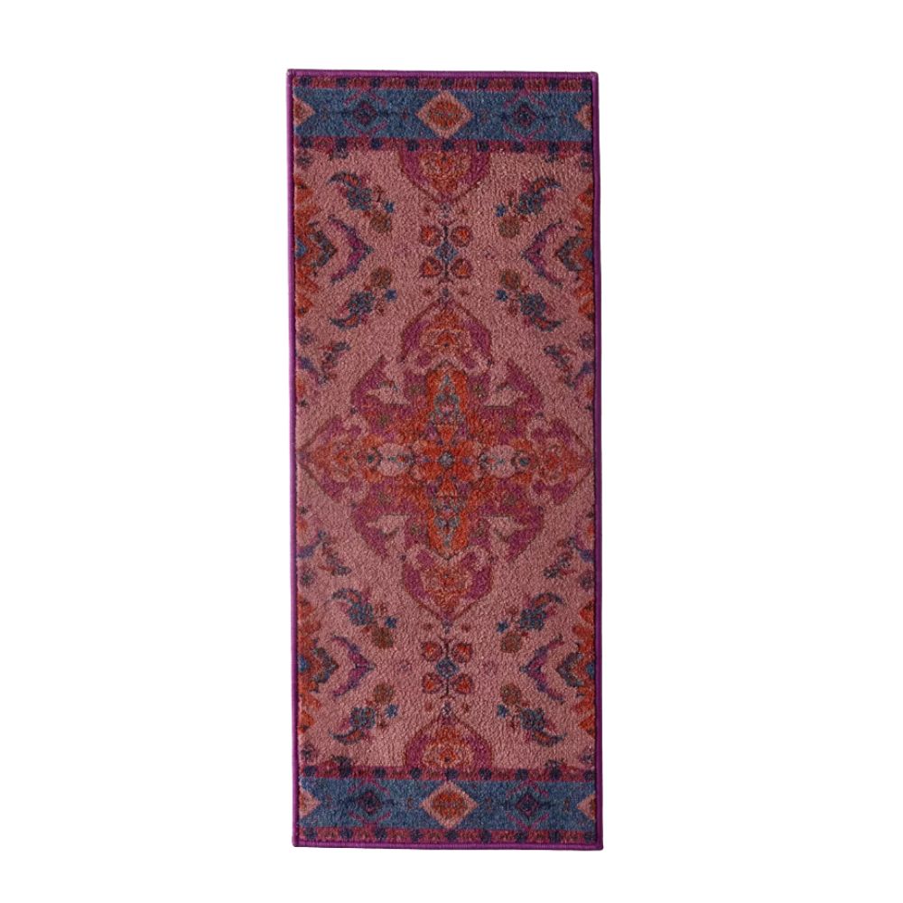 bath runner red and blue