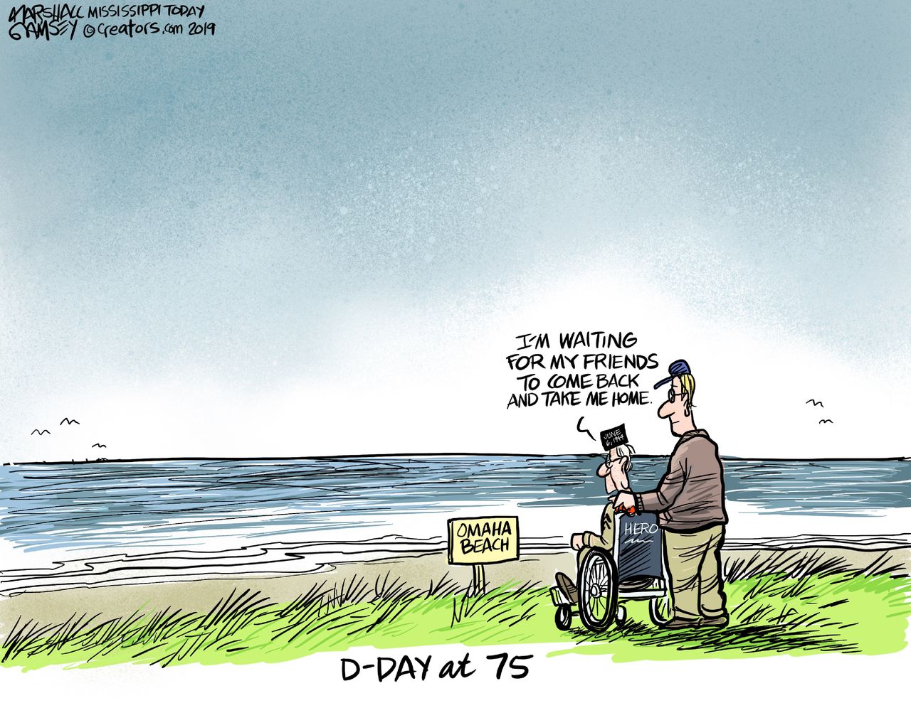 Editorial Cartoon U.S. WWII D-Day Veterans