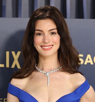 Anne Hathaway on the SAG Awards red carpet