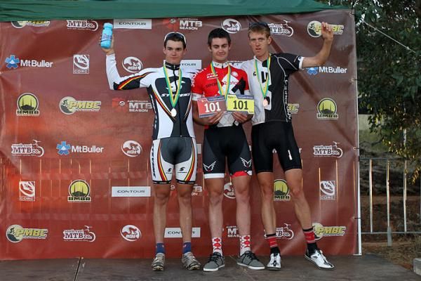 U23 men's All Mountain Podium: Mitch Codnet, Luke Fetch, Michael Crosbie