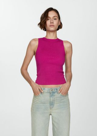 Knitted Top With Wide Straps - Women