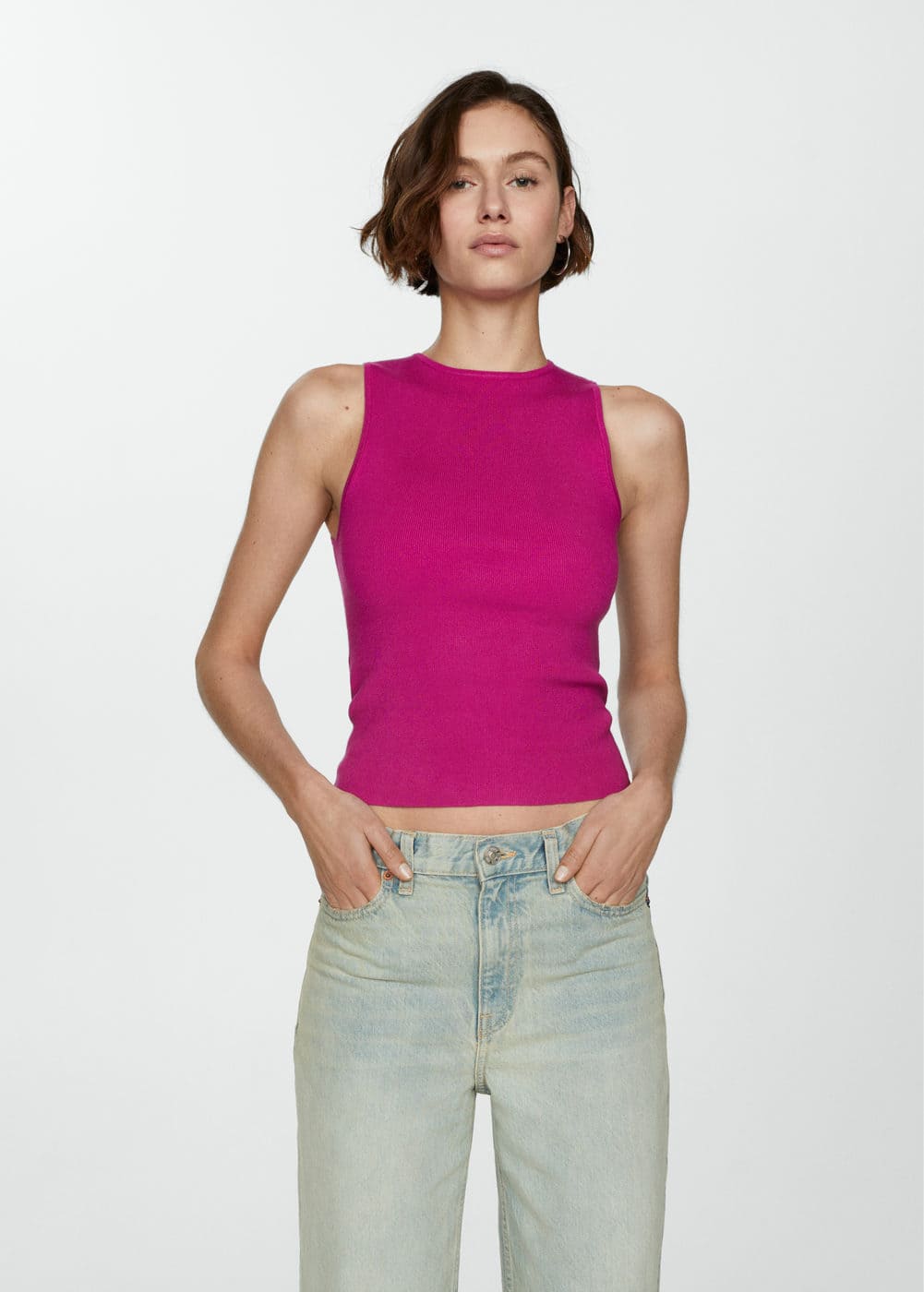 Knitted Top With Wide Straps -  Women