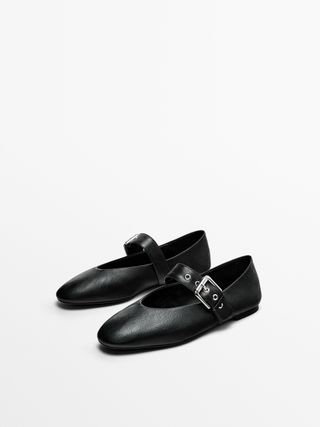 Soft Ballet Flats With Buckle