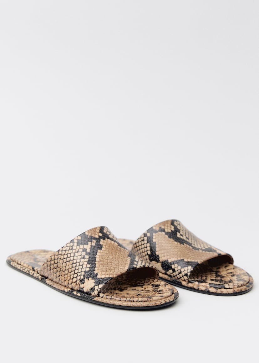 MANGO, Animal-Print Leather Sandals - Women | Mango Usa