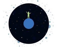 An artist's illustration of the cosmology and exoplanet research honored by the 2019 Nobel Prize in physics, directed toward understanding our place in the universe.