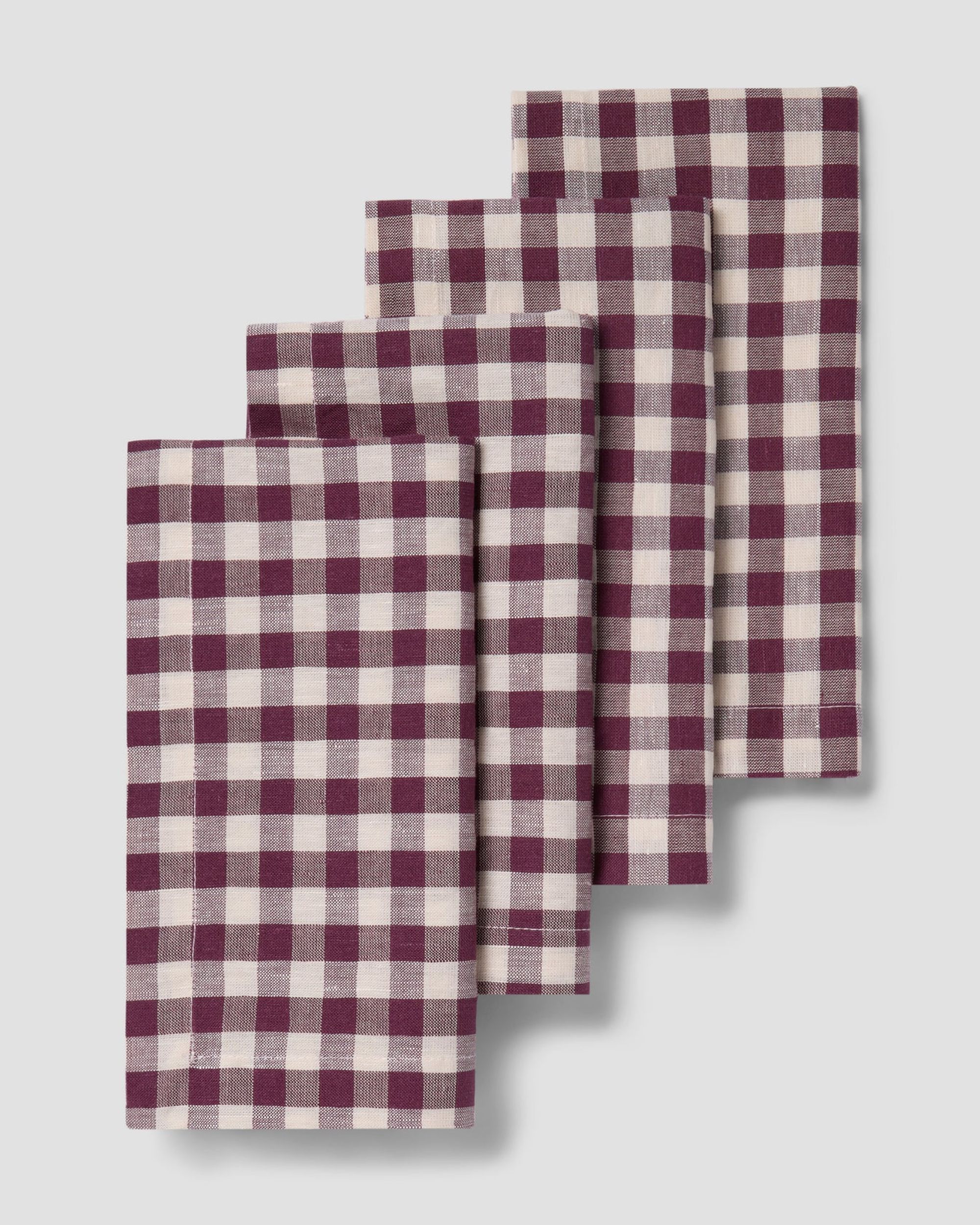 burgundy gingham napkins