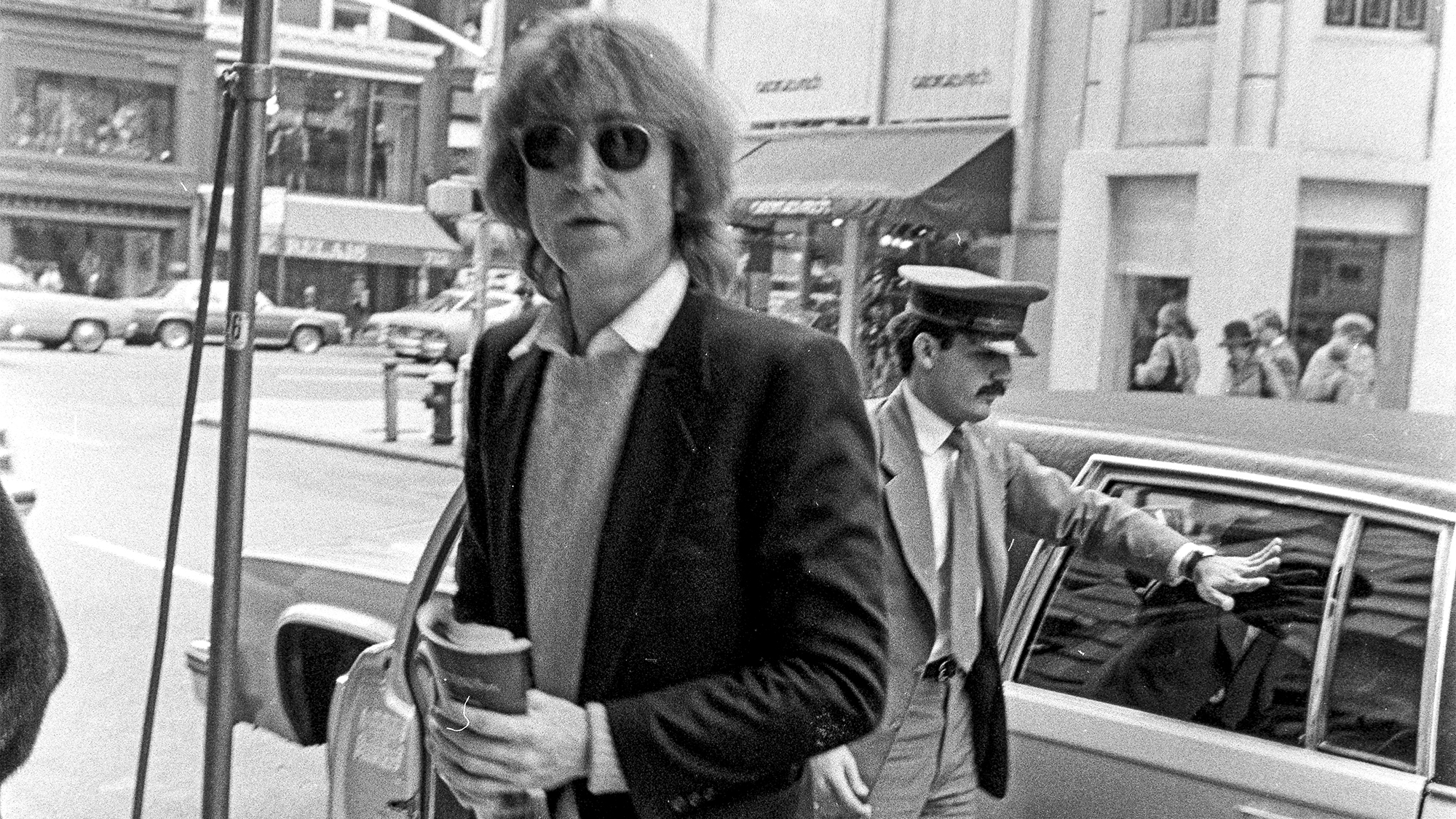 John Lennon arriving at Quo Vadis Restaurant in New York on December 1, 1980, one week before his murder