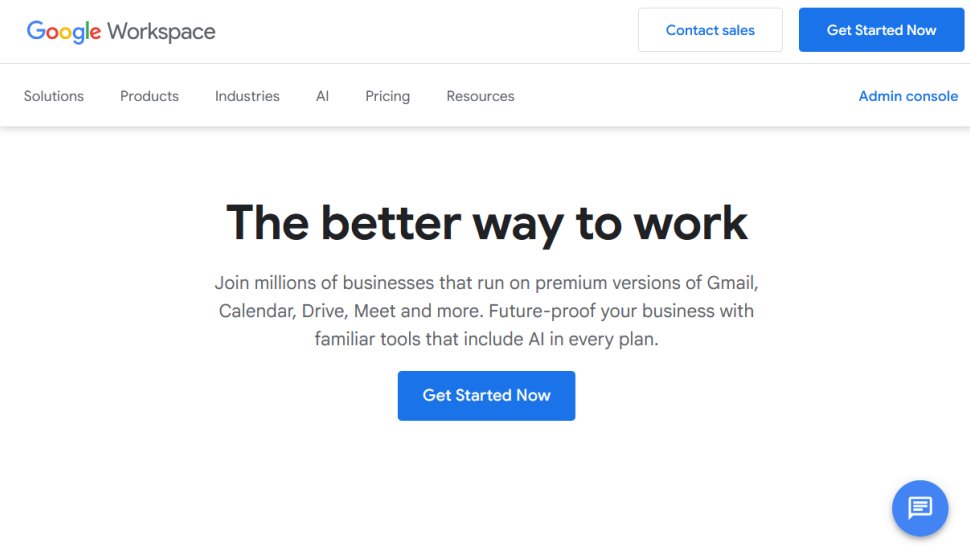 Google Workspace website screenshot (August 2025).