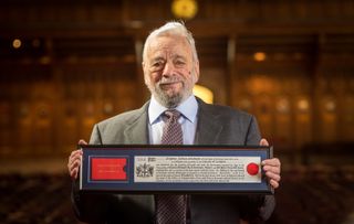 Composer and lyricist Stephen Sondheim receives the Freedom of the City of London by the City of London Corporation in recognition of his outstanding contribution to musical theatre at The Guildhall on September 27, 2018