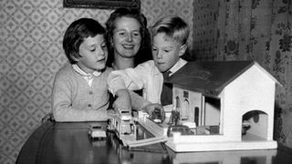 Margaret Thatcher with her children, Carol and Mark.