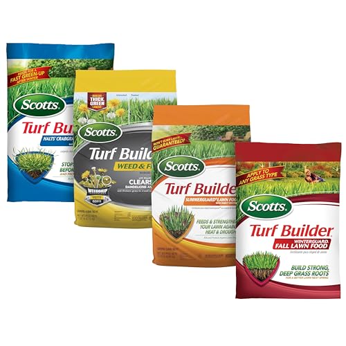 Scotts Turf Builder 4-Bag Lawn Care Bundle for Small Lawns With Halts Crabgrass Preventer, Weed &amp;amp; Feed5, Summerguard and Winterguard