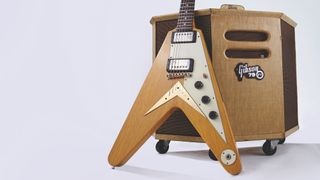 A Gibson Flying V guitar