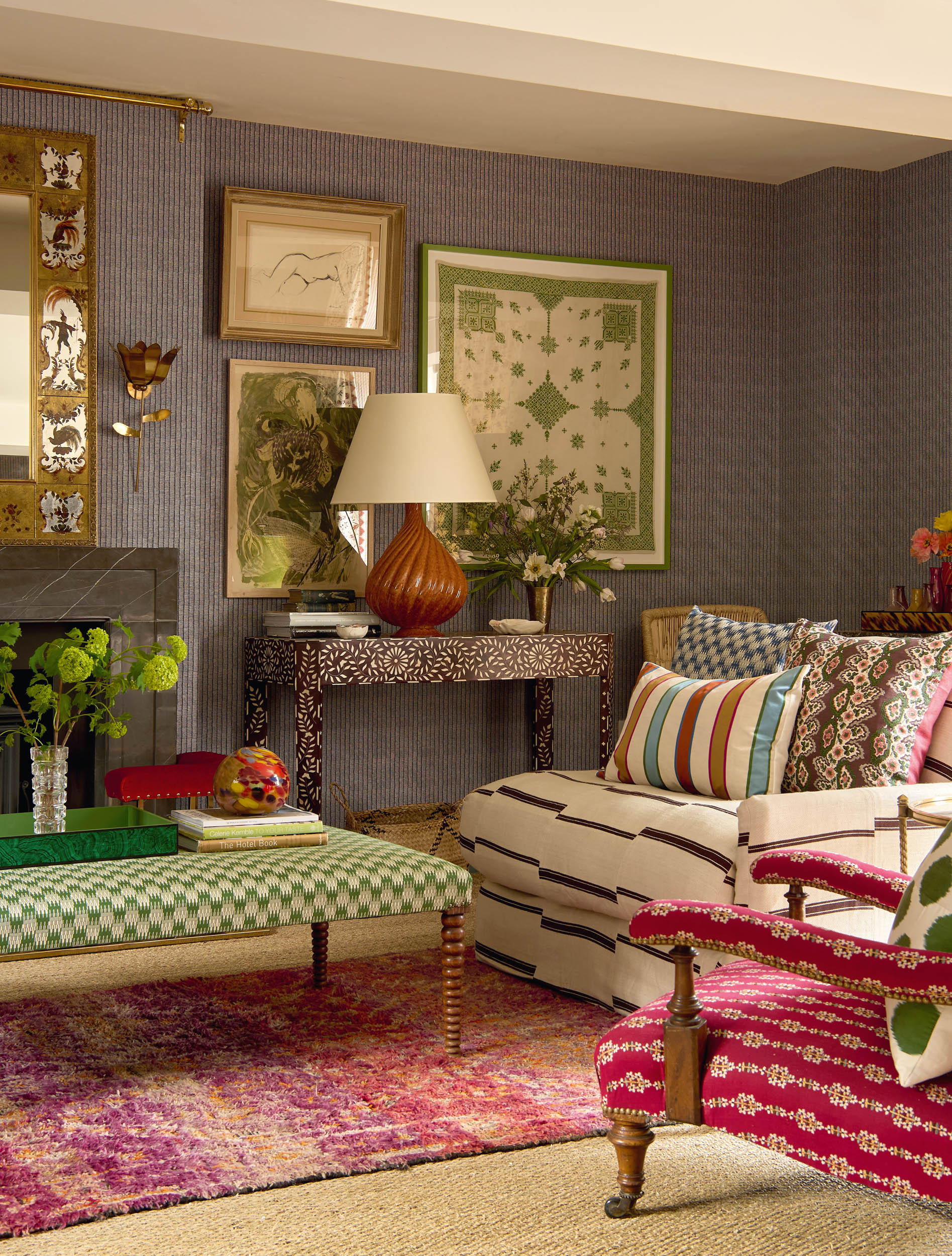 A sitting room by interior designers Sarah Vanrenen and Laura Hanbury, who also have an evolving range of colourful furniture, fabrics and lighting &mdash; Country Life Top 100 2026