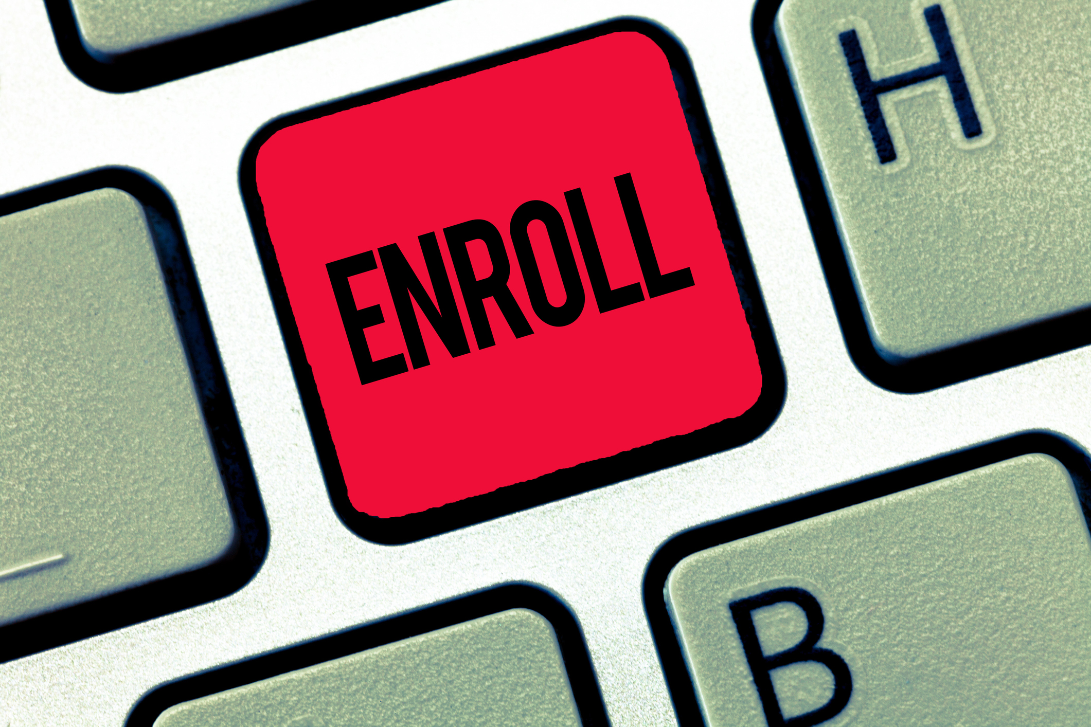 Text sign showing Enroll. Conceptual photo officially register as member of institution or student on course.