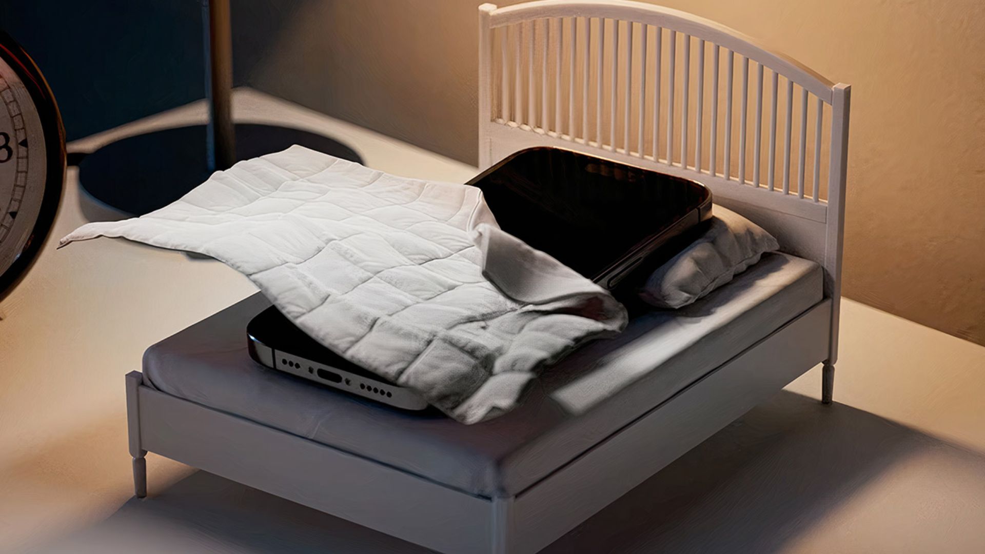 IKEA phone bed on bedside table