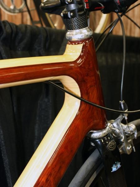 The wooden construction makes for a unique distinctive appearance.