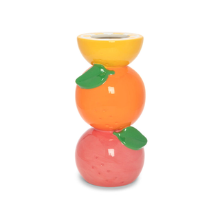 A stacked citrus shaped colorful vase
