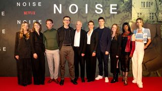 The Noise cast side-by-side on the red carpet for a screening of the Netflix original