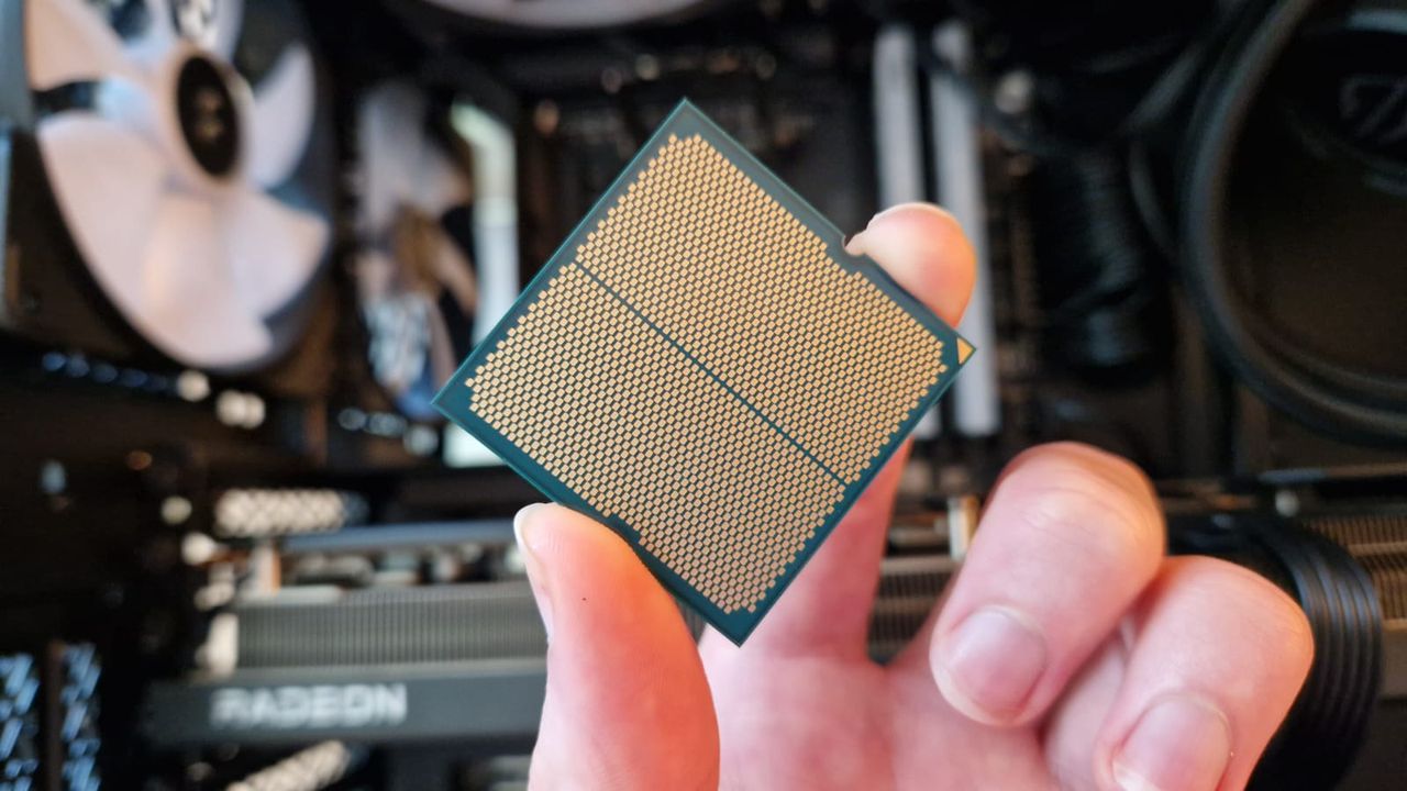 The rear side of the AMD Ryzen 7 7800X3D