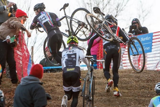Despite the frigid temperatures, the hecklers stood their ground