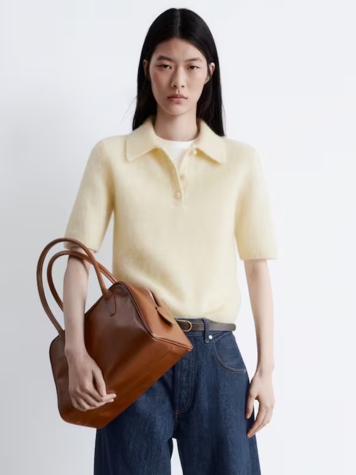 Brushed Knit Polo T-Shirt