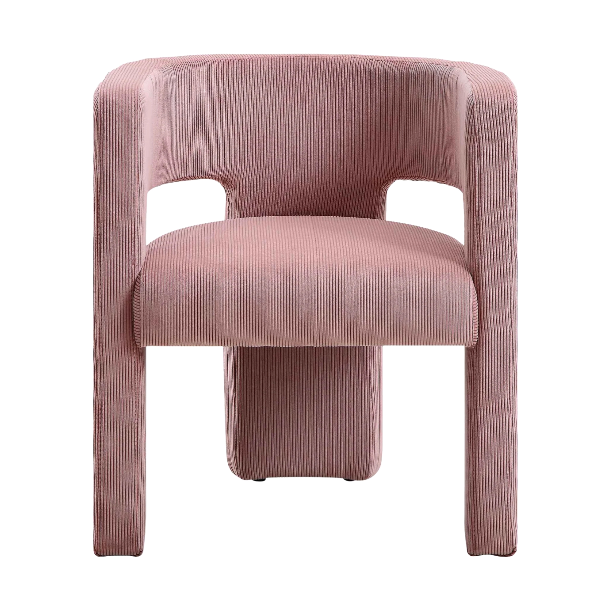 sculptural dusty pink accent chair