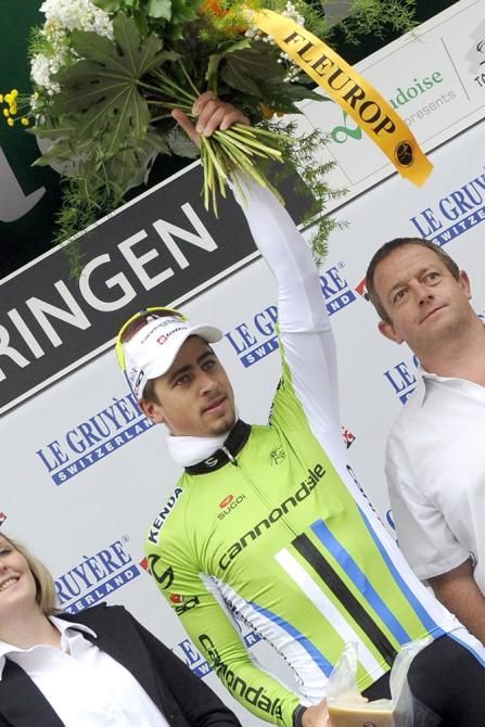Stage 3 winner Peter Sagan (Cannondale) on the podium
